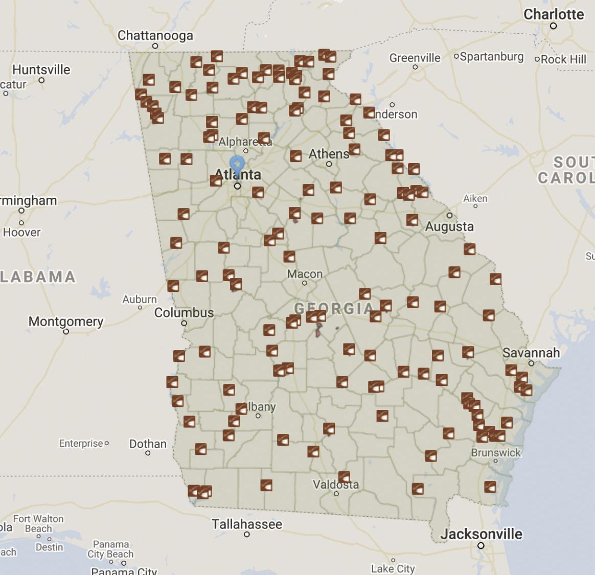 Where to fish in GA DNR Map